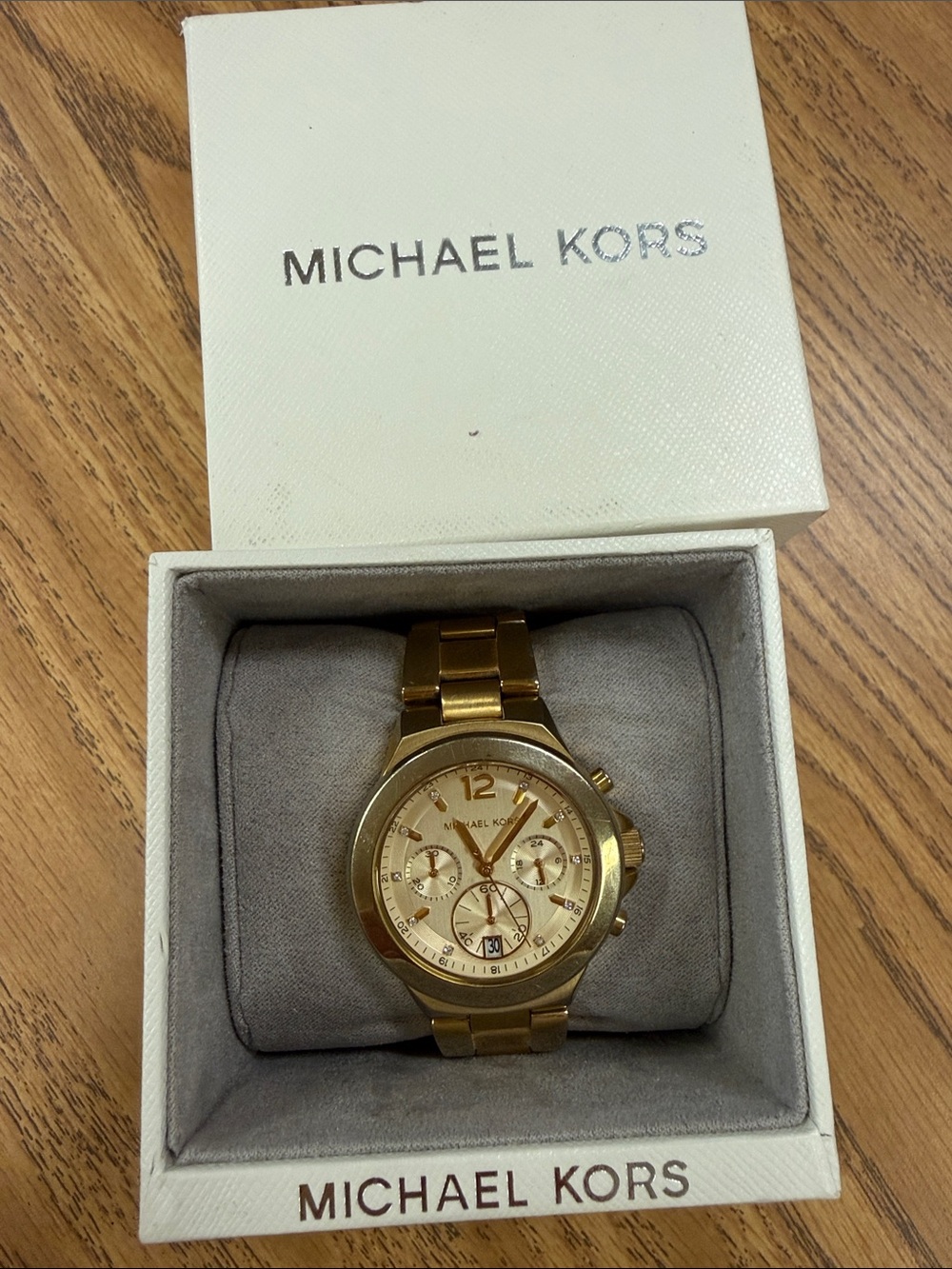 Michael Kors MK6434 Gold Tone Chronograph Watch Date Dial Bracelet Watch - Picture 12 of 12
